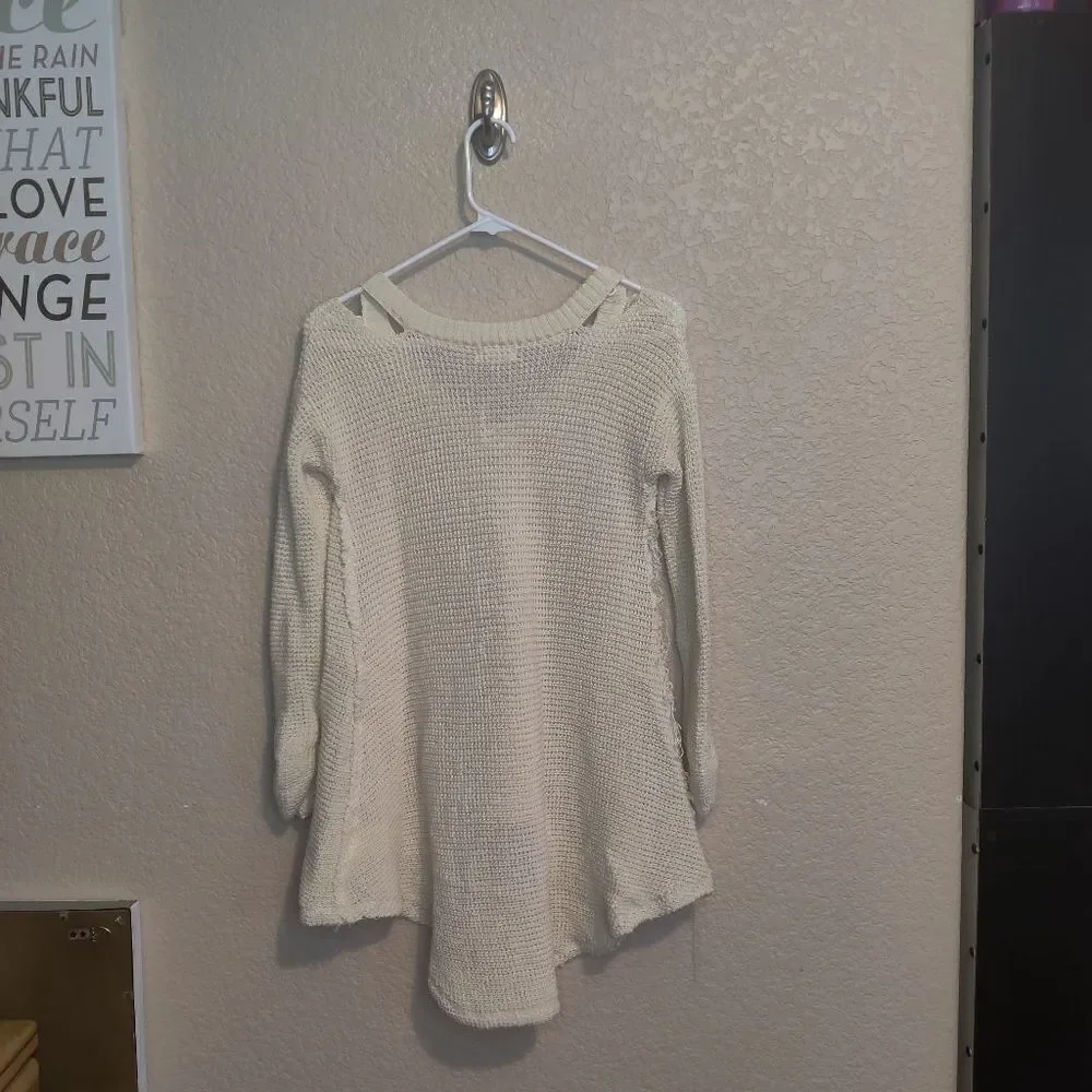 b-Sharp Distressed High-Low Sweater Tunic - Picture 3 of 8